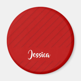Imã Nome personalizado de plástico diagonal vermelho t