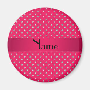 Imã Nome personalizado diamantes cor-de-rosa