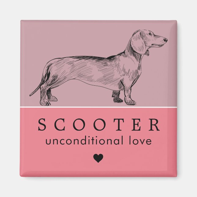 Imã Nome Personalizado do Cão Puppy (Frente)