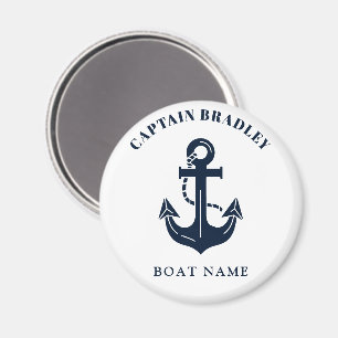 Imã Nome Personalizado do Capitão e do Barco Náutico E