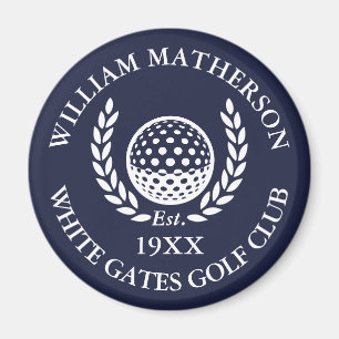 Imã Nome Personalizado do Clube de Golfe Azul Marinho
