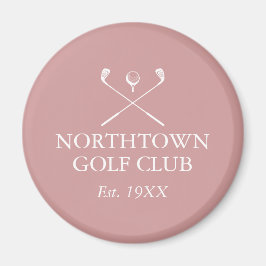 Imã Nome personalizado do clube de golfe Dusty Rosa ro