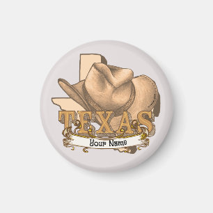 Imã nome personalizado do Cowboy do Texas