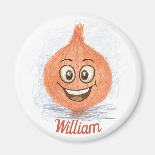 Imã Nome personalizado do desenho de cebola castanha