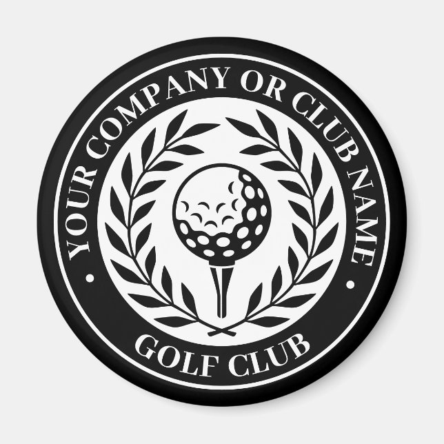 Imã Nome Personalizado do Golf Clássico Preto (Frente)