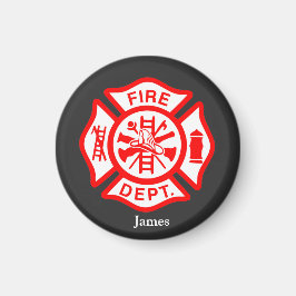 Imã Nome personalizado do logotipo do Firefighter
