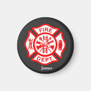 Imã Nome personalizado do logotipo do Firefighter