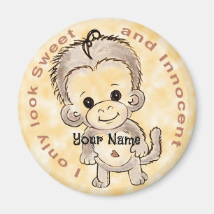 Imã Nome personalizado do Macaco Inocente