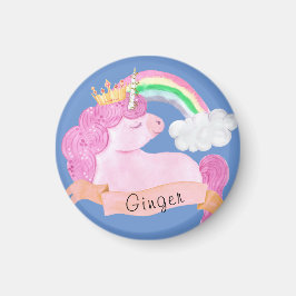Imã Nome Personalizado do 🌈 Rainbow Unicorn