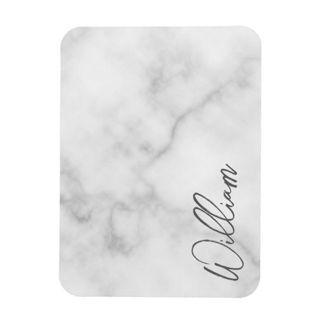 Ímã Nome Personalizado do Script Moderno do Marble Bra (Vertical)