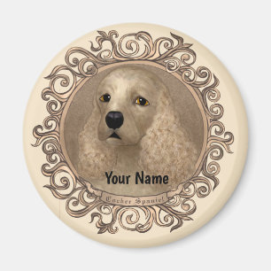 Imã nome personalizado do spaniel do ornamentado