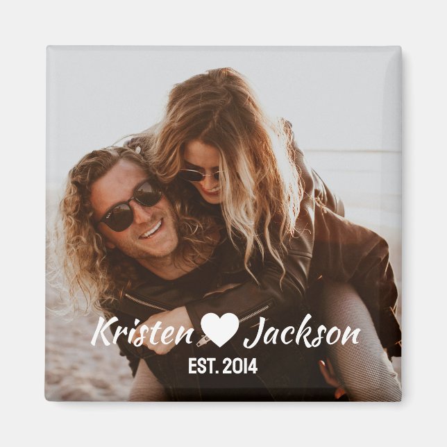 Imã Nome Personalizado e Data Magnet Simples (Frente)