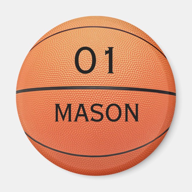 Imã Nome personalizado e ímã de basquete de número (Frente)