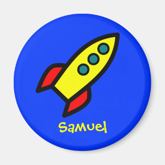 Imã Nome Personalizado - Entrega do Foguete de Cartoon
