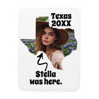 Ímã Nome Personalizado, Foto e Ano do Texas Souvenir