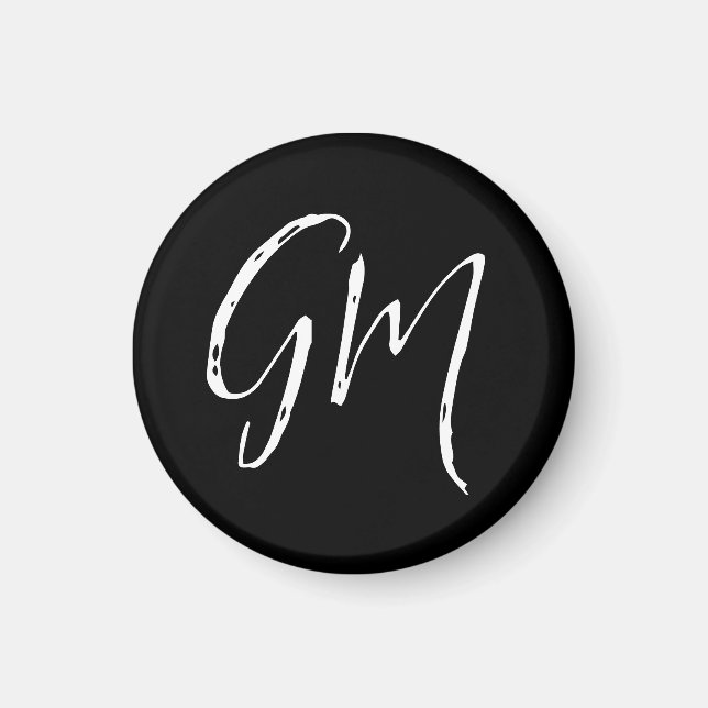 Imã Nome personalizado Iniciais personalizados com dua (Frente)