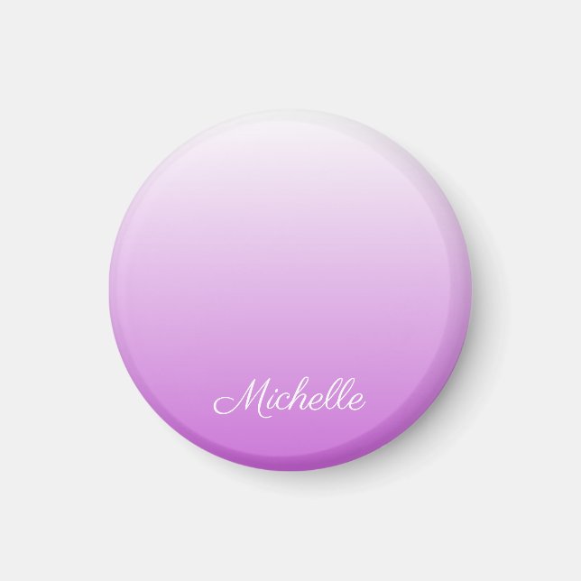 Imã Nome personalizado Lilac roxo ombre (Frente)