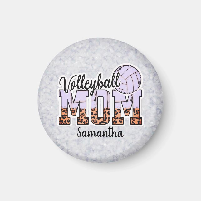 Imã Nome Personalizado Mãe de Voleibol | DIA DE AS MÃE (Frente)