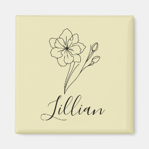 Imã Nome personalizado March jonquil Birth Flower