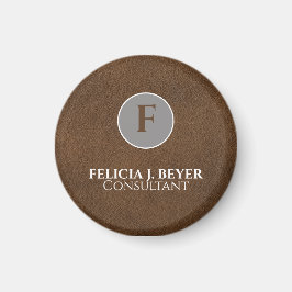 Imã Nome Personalizado Marrom Chocolate Minimalista