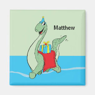 Imã Nome Personalizado, Menino, Dinossauro de Aniversá