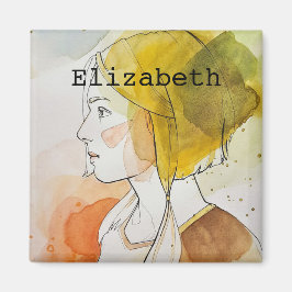 Imã Nome personalizado monograma de bronca de bronca