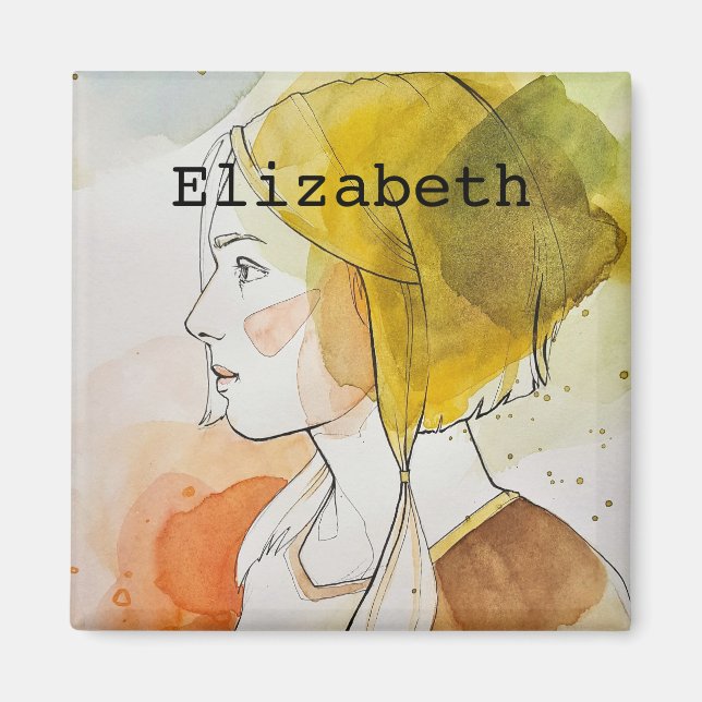 Imã Nome personalizado monograma de bronca de bronca (Frente)