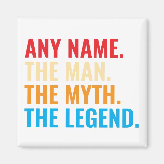 Imã Nome Personalizado O Homem O Mito O Retro Da Legen (Frente)