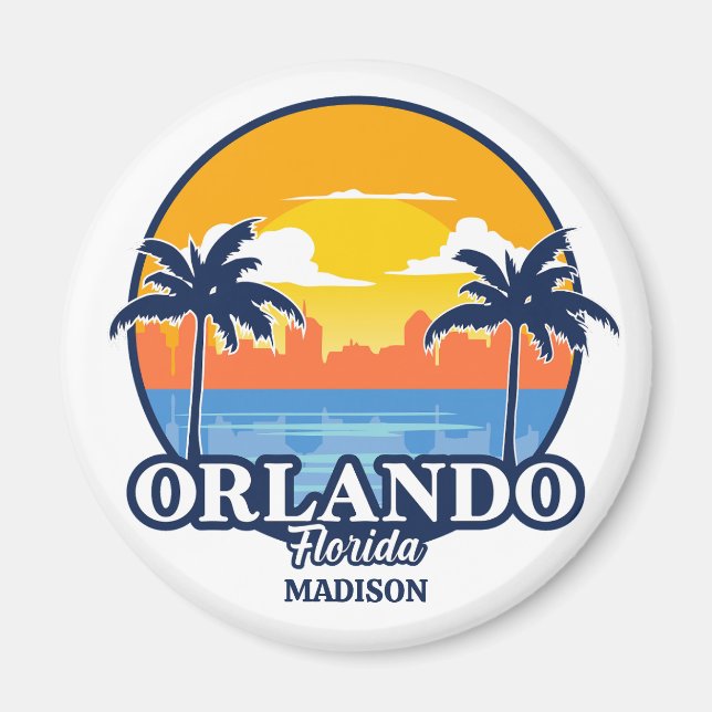 Imã Nome Personalizado Orlando Flórida (Frente)