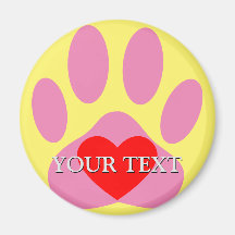 Nome Personalizado Pawprint do Cão Rosa