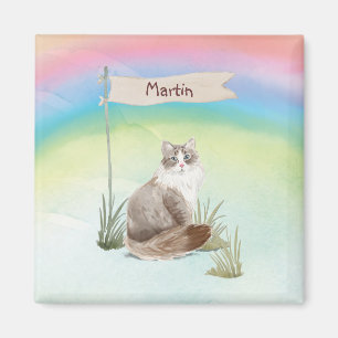 Imã Nome Personalizado Pet de Cat Siberiano