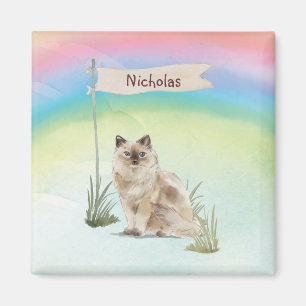 Imã Nome Personalizado Ragdoll Cat Pet