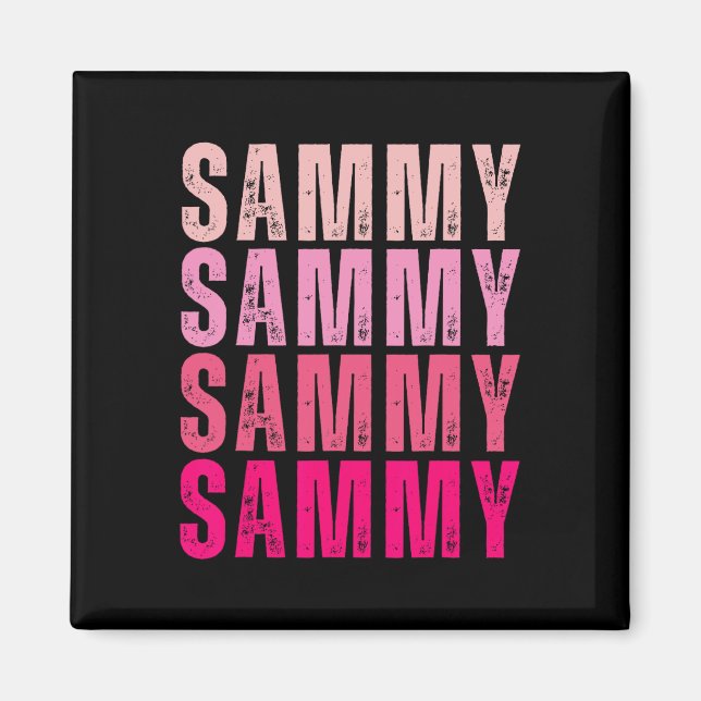 Imã Nome Personalizado Sammy I Love Sammy Vintage (Frente)