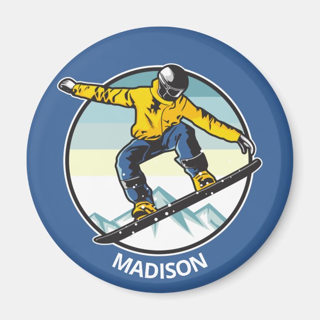 Imã Nome personalizado SNOWBOARDER (Frente)