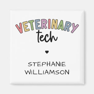 Imã Nome Personalizado técnico veterinário Vet Techn
