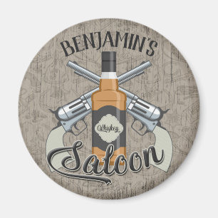 Imã Nome Personalizado Vovente do Cowboy Gun Whiskey S
