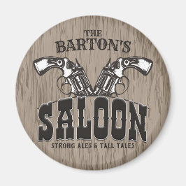 Imã Nome personalizado Wild West Gun Revolver Saloon