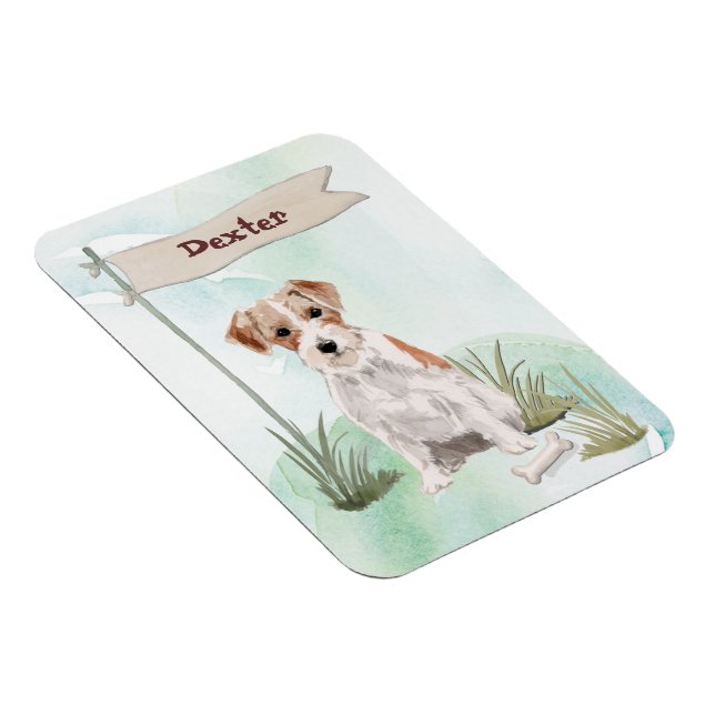 Ímã Nome personalizado Wire Haired Jack Russell Pet Do (Lado Direito)