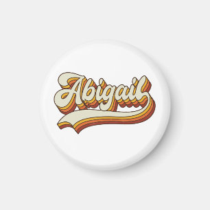 Imã Nome Retro Abigail Design Vintage Anos 70