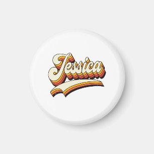Imã Nome Retro Jessica Design Vintage Anos 70