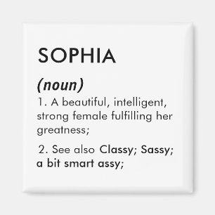 Imã Nome Sophia, Nome editável, Nome personalizado