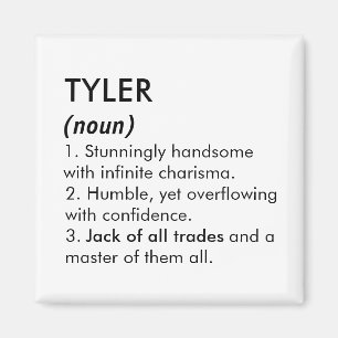 Imã Nome Tyler, Nome editável, Nome personalizado
