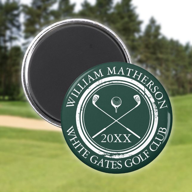 Imã Nome Verde Do Emerald E Data Do Nome Do Clube (Emerald Green Name And Club Name Date Magnet)