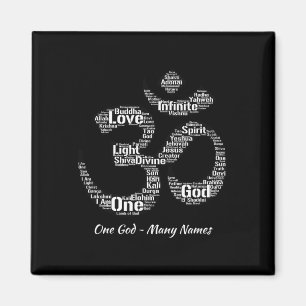 Imã Nomes de Deus no Símbolo Om Yoga Inspirado Aum 
