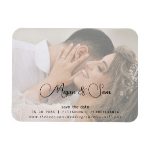 Ímã Nomes de roteiro de foto de noiva Casamento Salvar