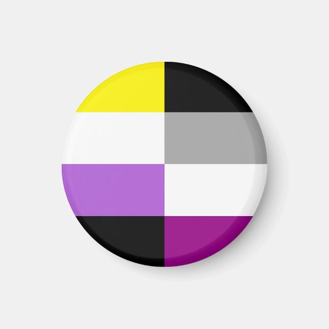 Imã Nonbinary Asexual Dual Pride Flag (Frente)