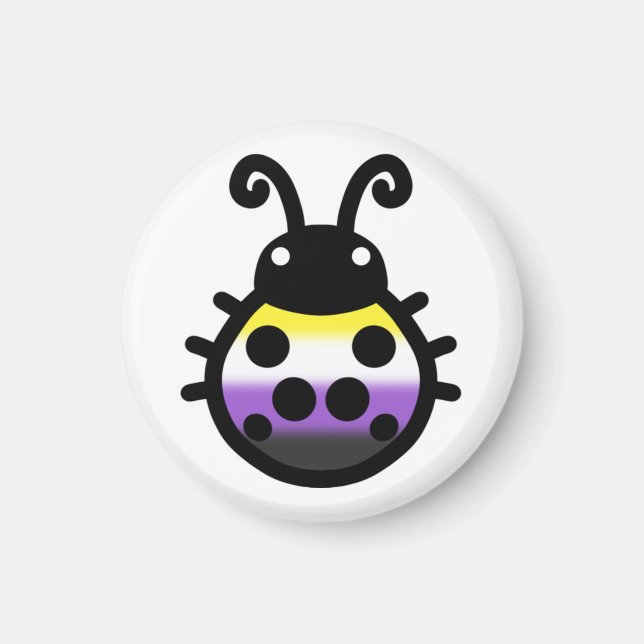 Imã Nonbinary Pride Ladybug Magnet (Frente)