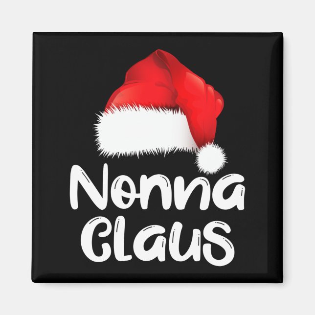 Imã Nonna Claus Christmas Family Matching Santa Hat Pa (Frente)