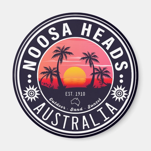 Imã Noosa Chefes da Austrália Retro Souvenirs 80s (Frente)