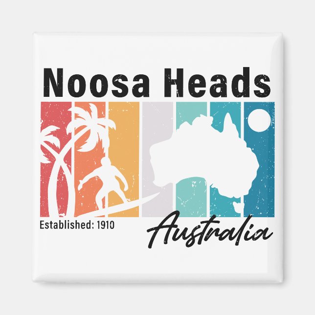Imã Noosa Chefes da Austrália Retro Souvenirs 80s (Frente)